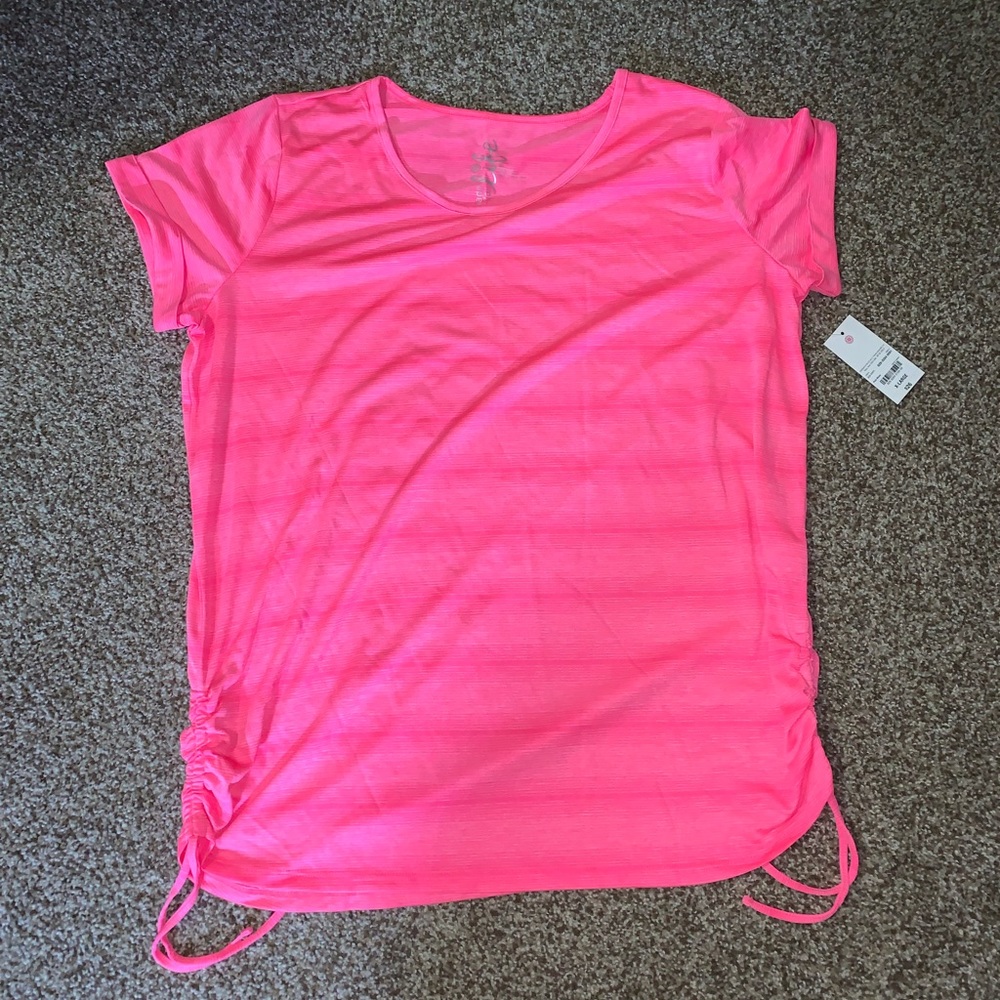 Made for life pink dry fit rouched tshirt